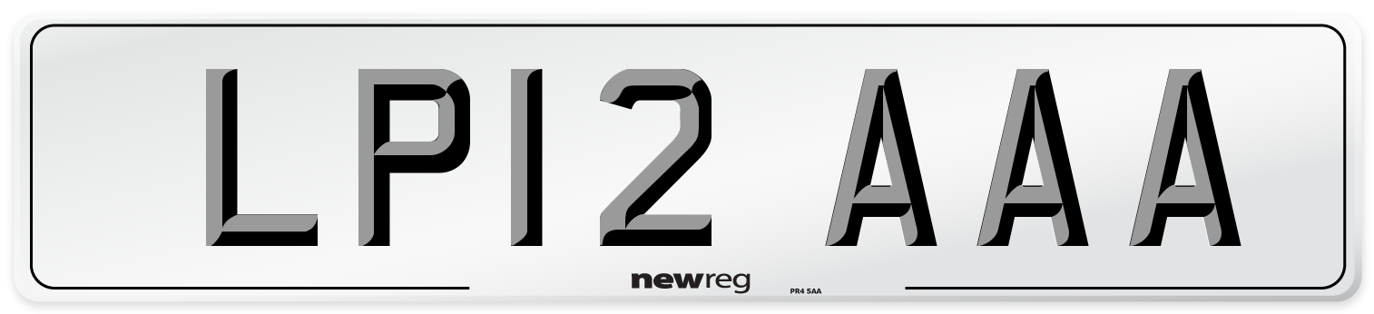 LP12 AAA Number Plate from New Reg